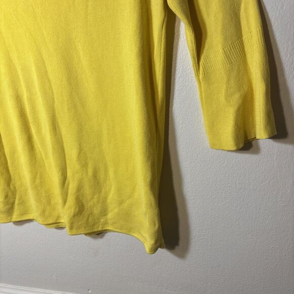 Talbots Petites Bell 3/4 Sleeve Knit Tunic Top Women's Size Small Bright Yellow - Picture 6 of 16